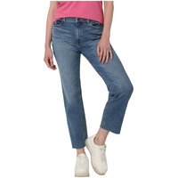 Jean court à jambe droite et à taille haute de style rodéo pour femmes, Wrangler Front_Flat