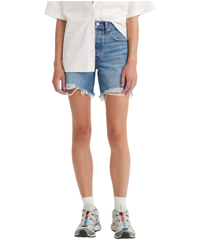 Levi's Women's 501 High Rise Jeans Shorts - Medium Indigo