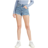 Levi's Women's 501 Original High Rise Jeans Shorts - Medium Indigo Front_Flat