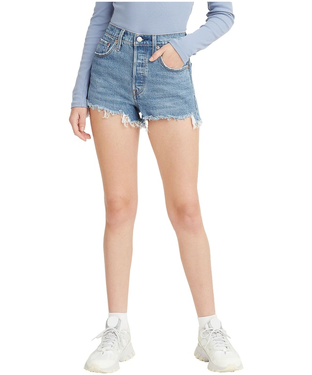 Levi's Women's 501 Original High Rise Jeans Shorts - Medium Indigo