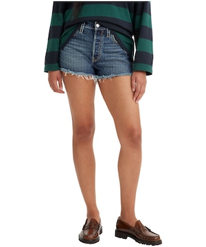 Levi's Women's 501 Original High Rise Jeans Shorts - Dark Indigo