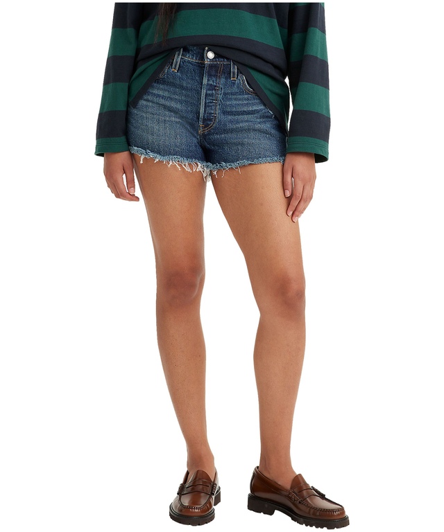 Levi's Women's 501 Original High Rise Jeans Shorts - Dark Indigo