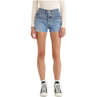 Levi's Women's 501 High Rise Jeans Shorts - Medium Indigo Front_Flat