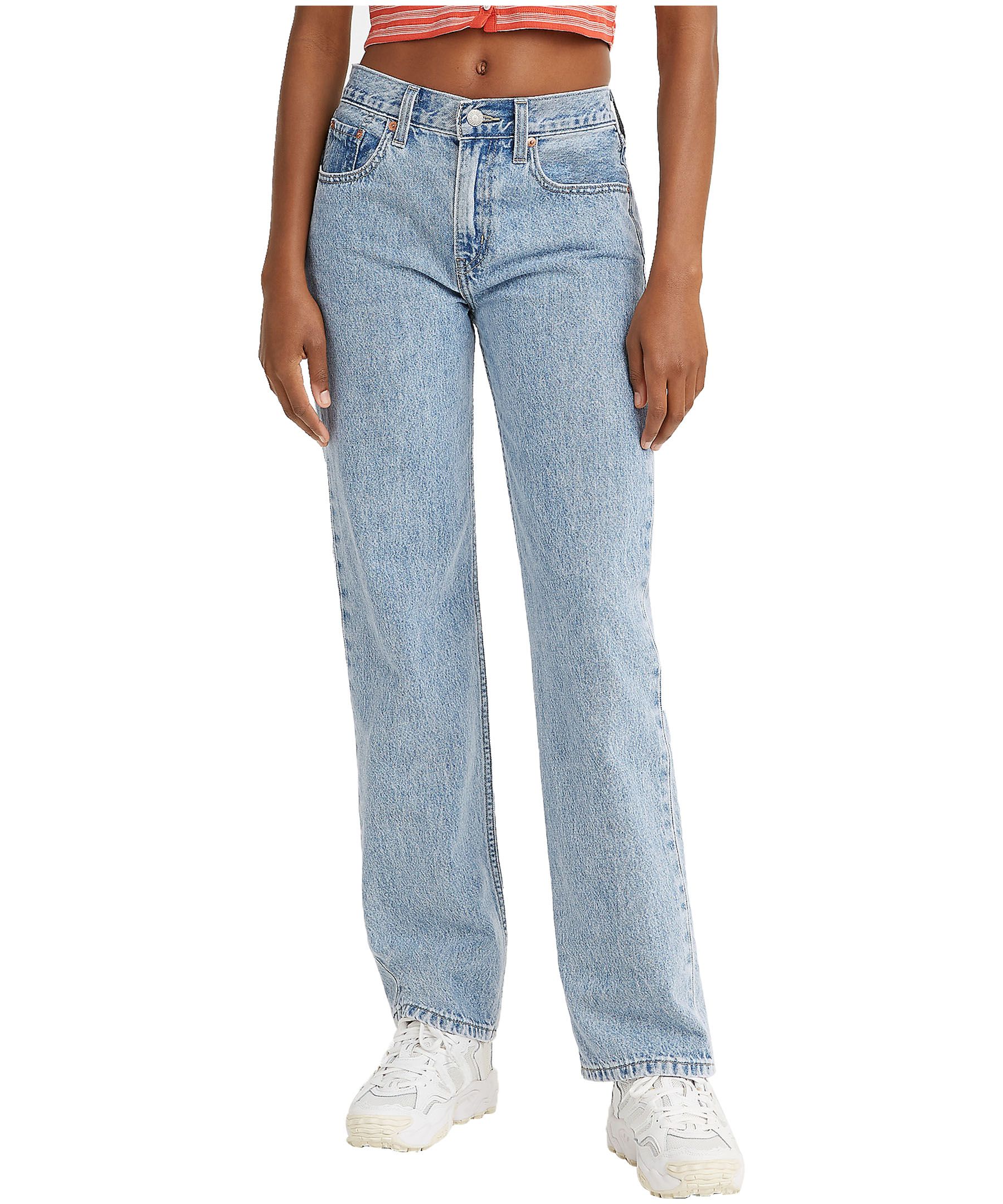 Women Retro 90s Low Waist Flare Jeans Straight Denim Pants Bootcut