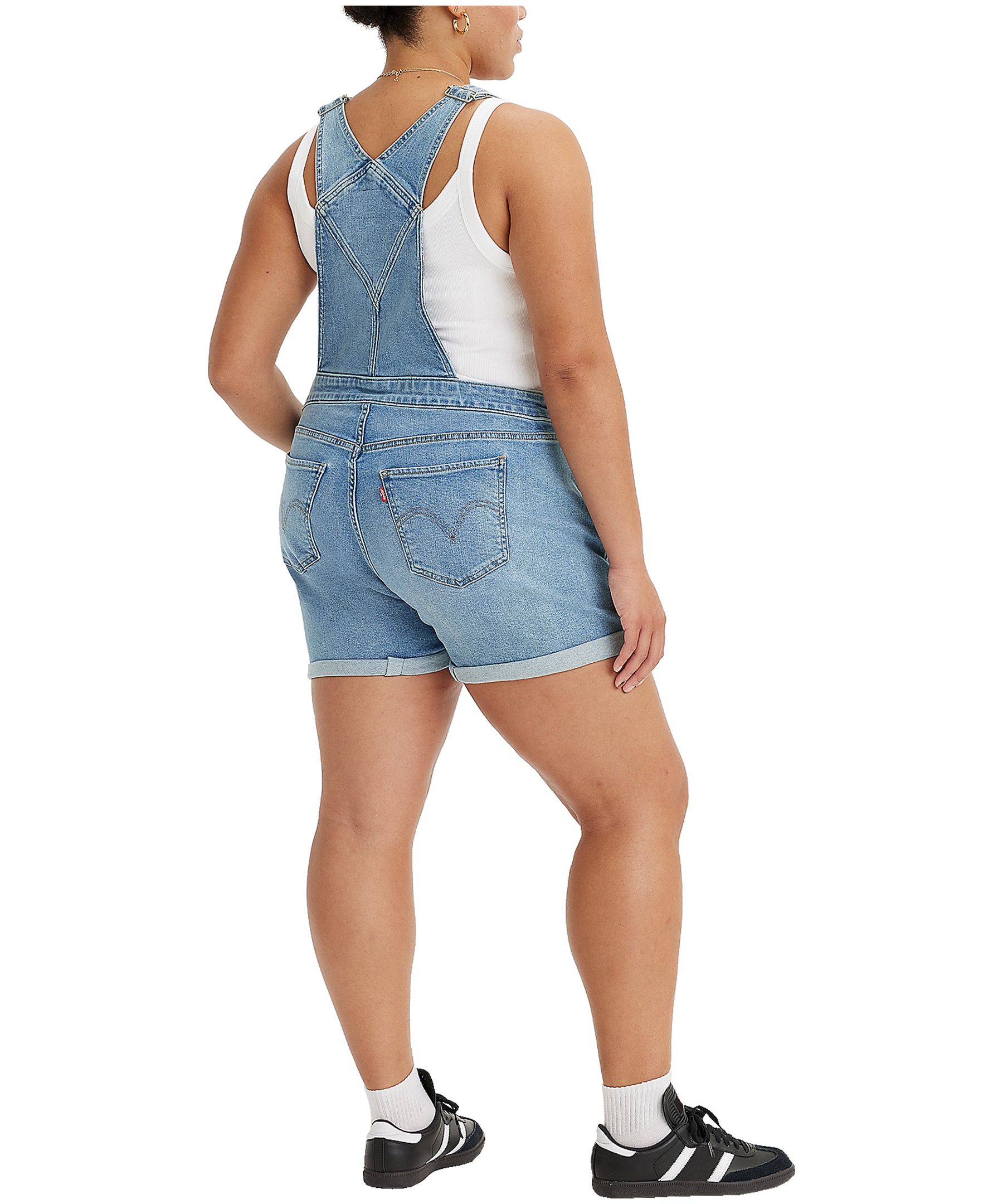 Patterned on sale overall shorts