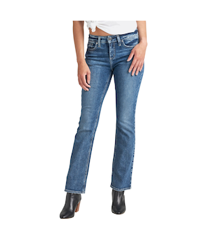 Silver Women's Elyse Curvy Fit Mid Rise Slim Bootcut Jeans