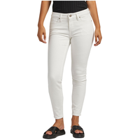 Silver Women's Suki Curvy Fit Mid Rise Skinny Jeans Front_Flat