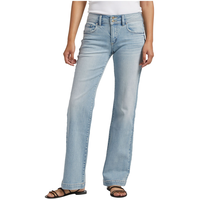 Silver Women's Suki Mid Rise Trouser Jeans Front_Flat