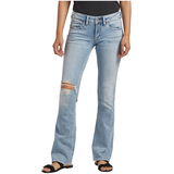 Silver Women's Britt Curvy Fit Low Rise Slim Bootcut Jeans Front_Flat