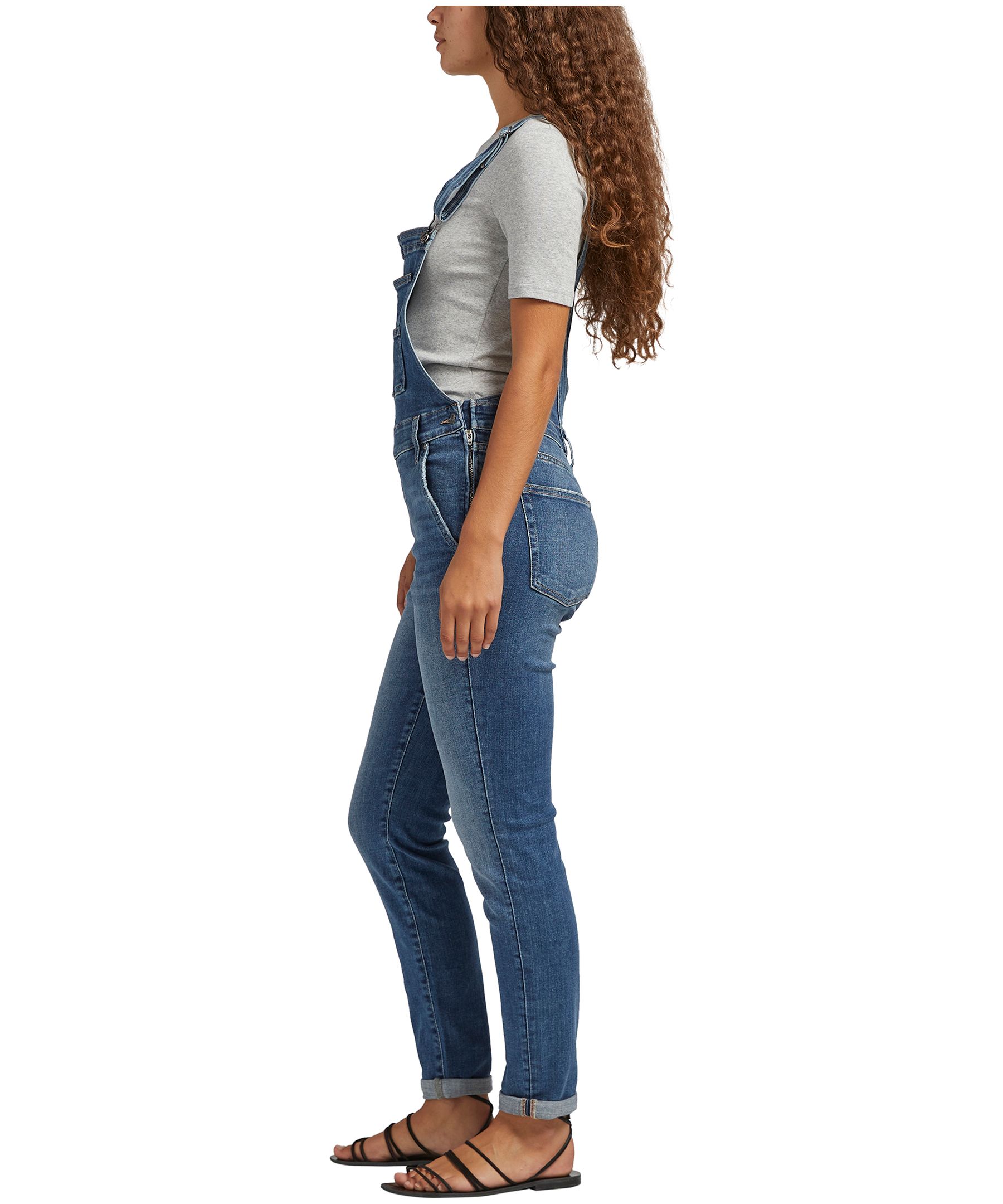 Silver Women's Skinny Leg Jeans Overalls