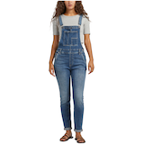 Silver Women's Skinny Leg Jeans Overalls Front_Flat