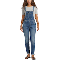 Salopette Silver en jean à jambe moulante pour femmes Front_Flat
