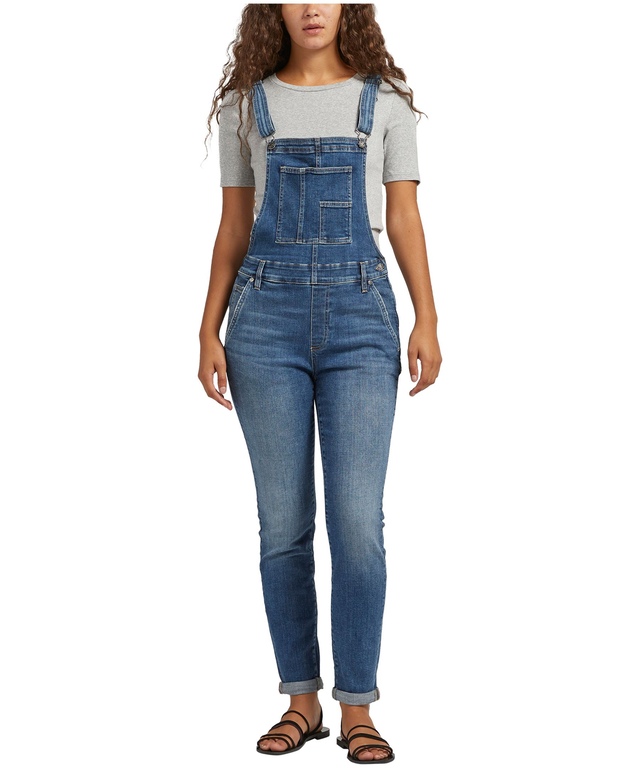 Salopette Silver en jean à jambe moulante pour femmes