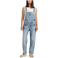 Salopette Silver en jean de coupe ample à jambe droite pour femmes Front_Flat