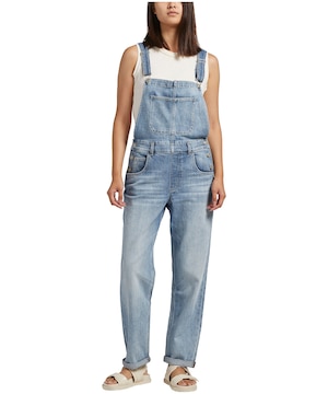 Salopette Silver en jean de coupe ample à jambe droite pour femmes