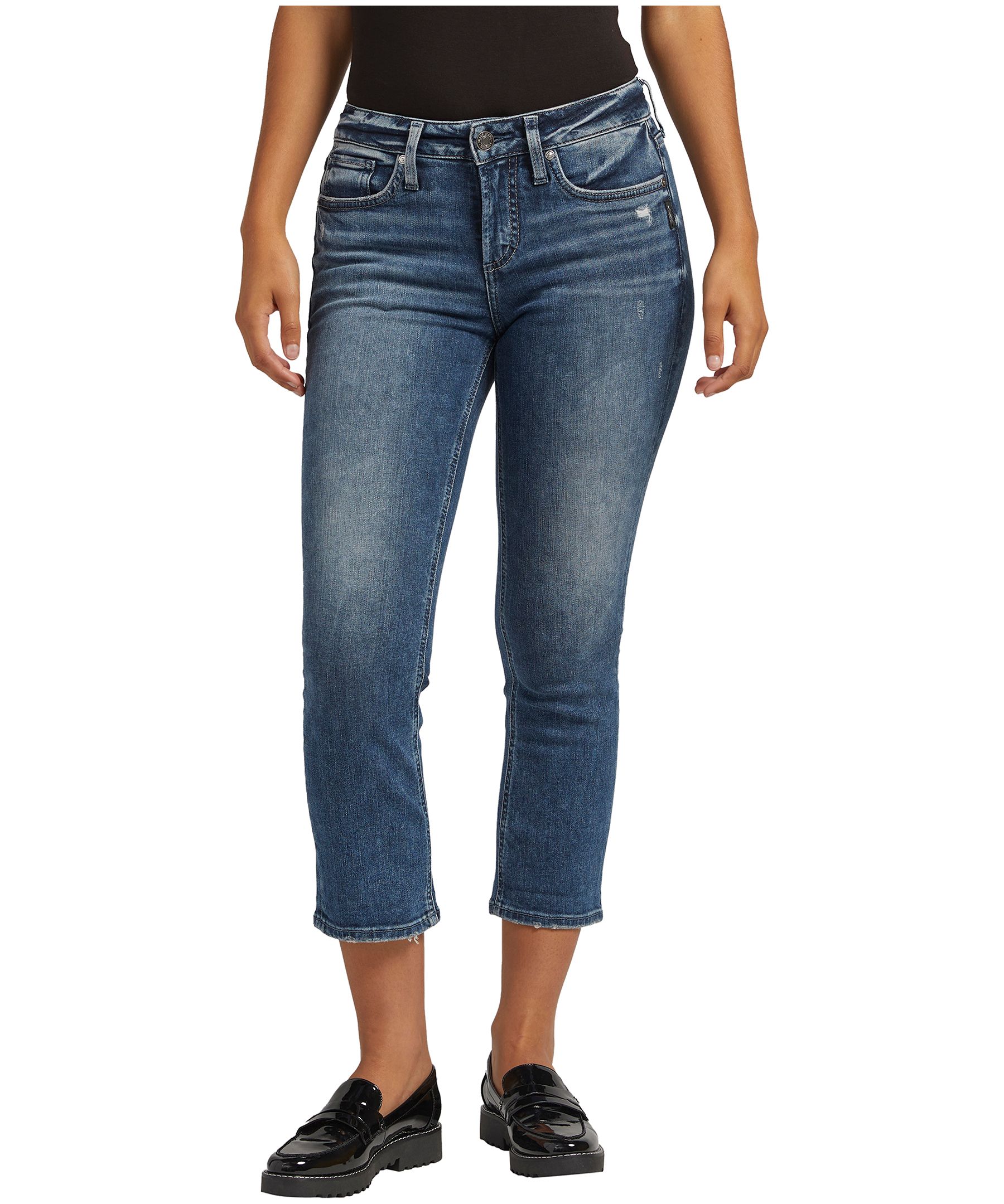 Silver Women's Suki Curvy Fit Mid Rise Capri Jeans Marks
