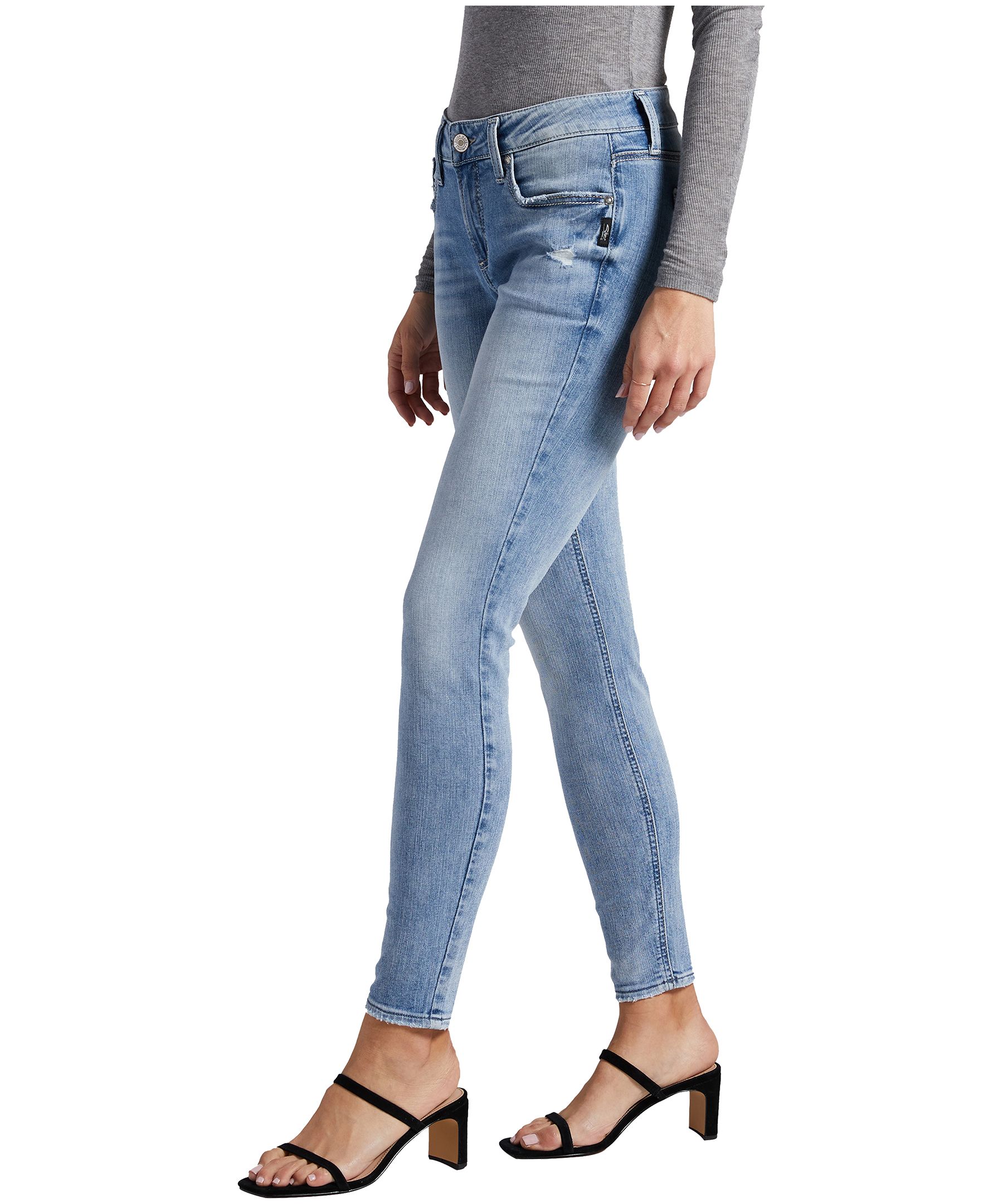 Silver Women's Curvy Elyse Mid Rise Skinny Jeans | Marks