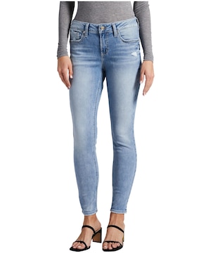 Silver Women's Curvy Elyse Mid Rise Skinny Jeans