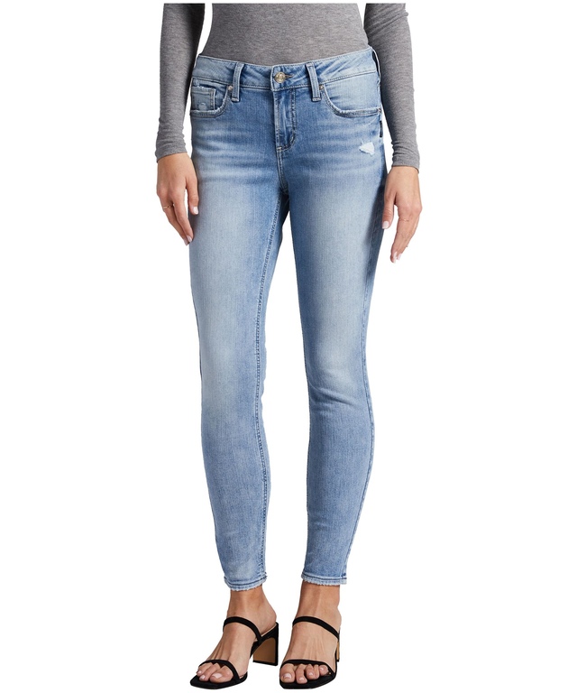 Silver Women's Curvy Elyse Mid Rise Skinny Jeans