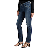 Jean Silver à jambe droite et à taille mi-basse pour femmes, Elyse Front_Three_Fourths_Angled_Left