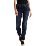 Jean Silver à jambe étroite et à taille mi-basse pour femmes, Boyfriend Front_Flat