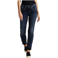 Jean Silver à jambe étroite et à taille mi-basse pour femmes, Boyfriend Front_Flat