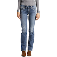 SilverWomen's Britt Low Rise Slim Bootcut Jeans Front_Flat