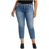 Jean Silver à jambe étroite et à taille mi-basse pour femmes, Boyfriend, taille plus Front_Flat