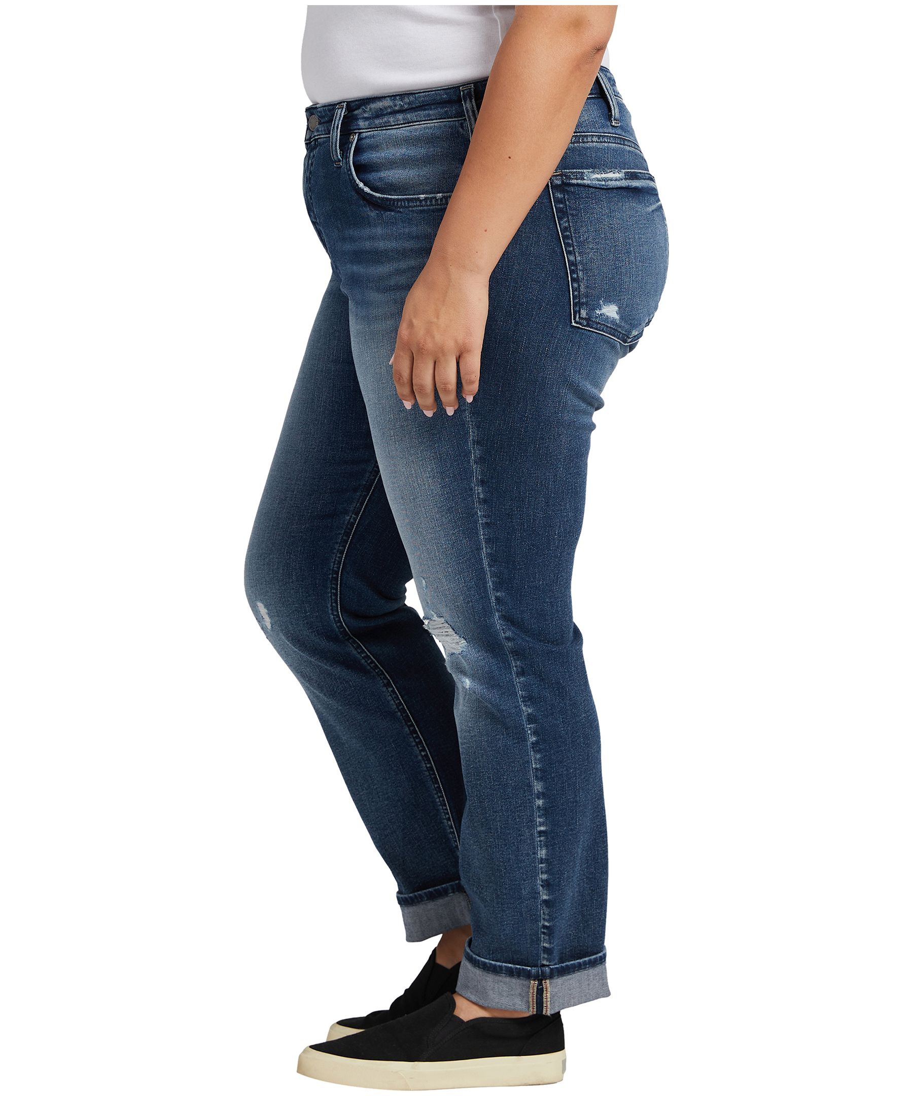 Jean Silver à taille haute et à jambe étroite pour femmes, Beau, taille plus