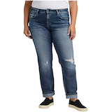 Jean Silver à taille haute et à jambe étroite pour femmes, Beau, taille plus Front_Flat