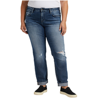 Silver Women's Beau High Rise Slim Leg Jeans Plus Size - Front_Flat