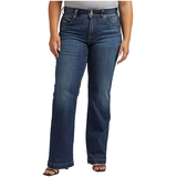 Silver Women's Avery High Rise Trouser Jeans Plus Size Front_Flat
