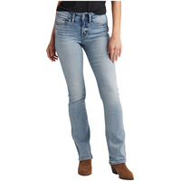 Silver Women's Suki Mid Rise Curvy Fit Slim Bootcut Jeans Front_Flat