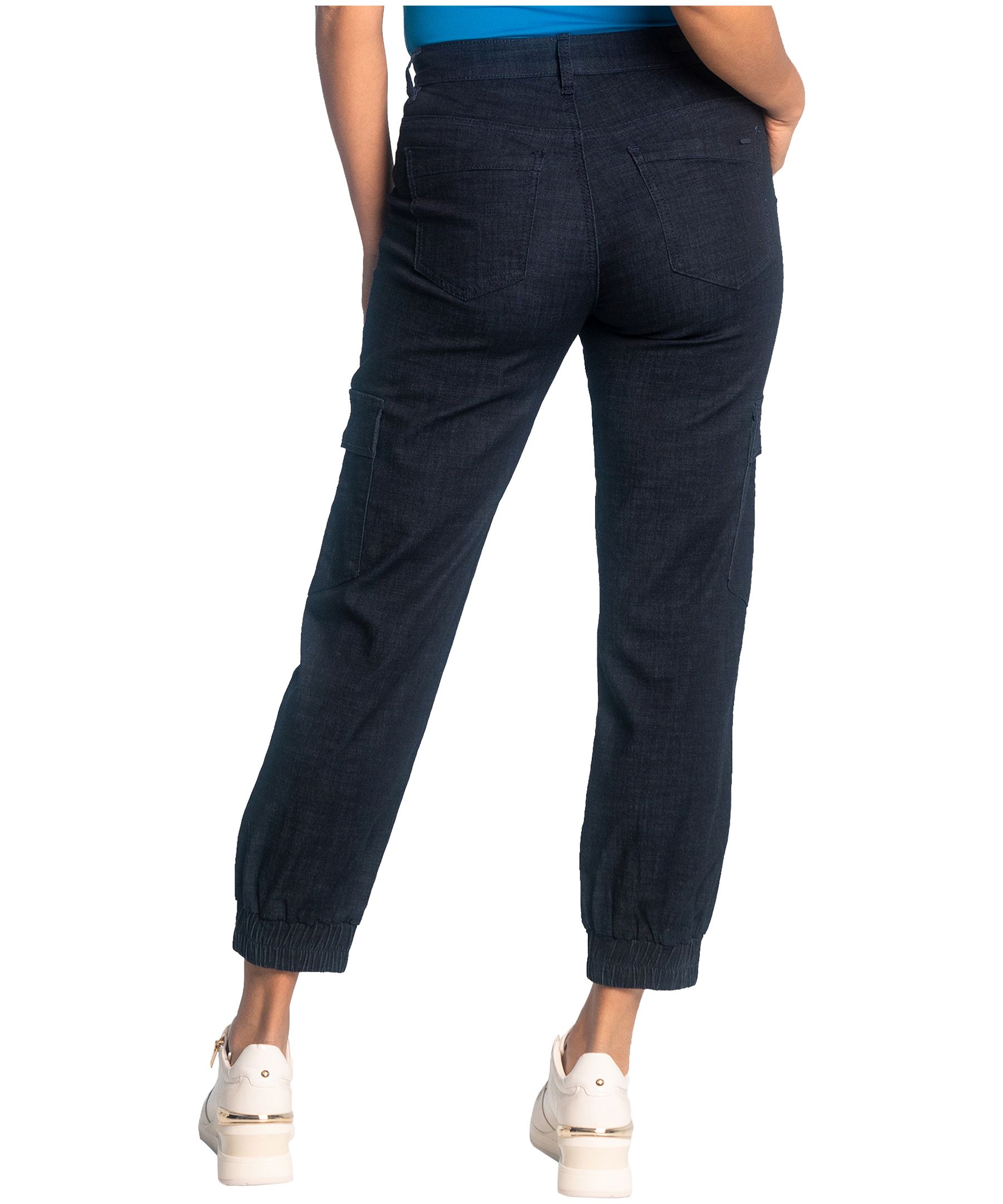 Jean cargo Georgia de coupe décontractée à taille haute et à la cheville pour femmes, Lois