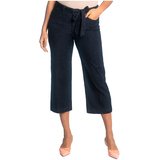 Jean gaucho à jambe large et à taille haute pour femmes, Lois Front_Flat