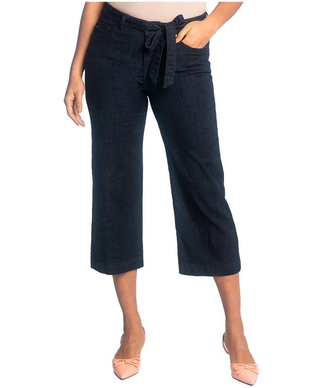 Jean gaucho à jambe large et à taille haute pour femmes, Lois