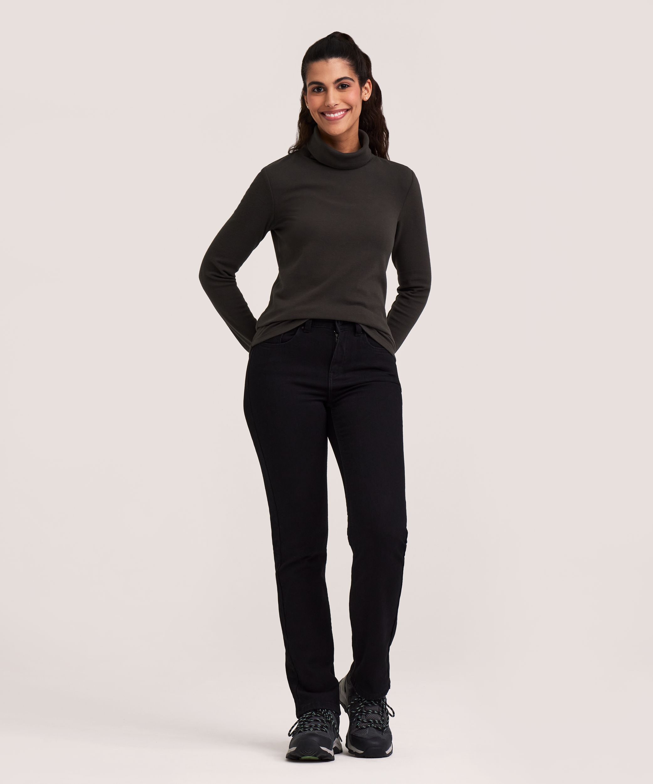 Jean à jambe droite et taille haute doublé avec T-MAX HEAT pour femmes, WindRiver