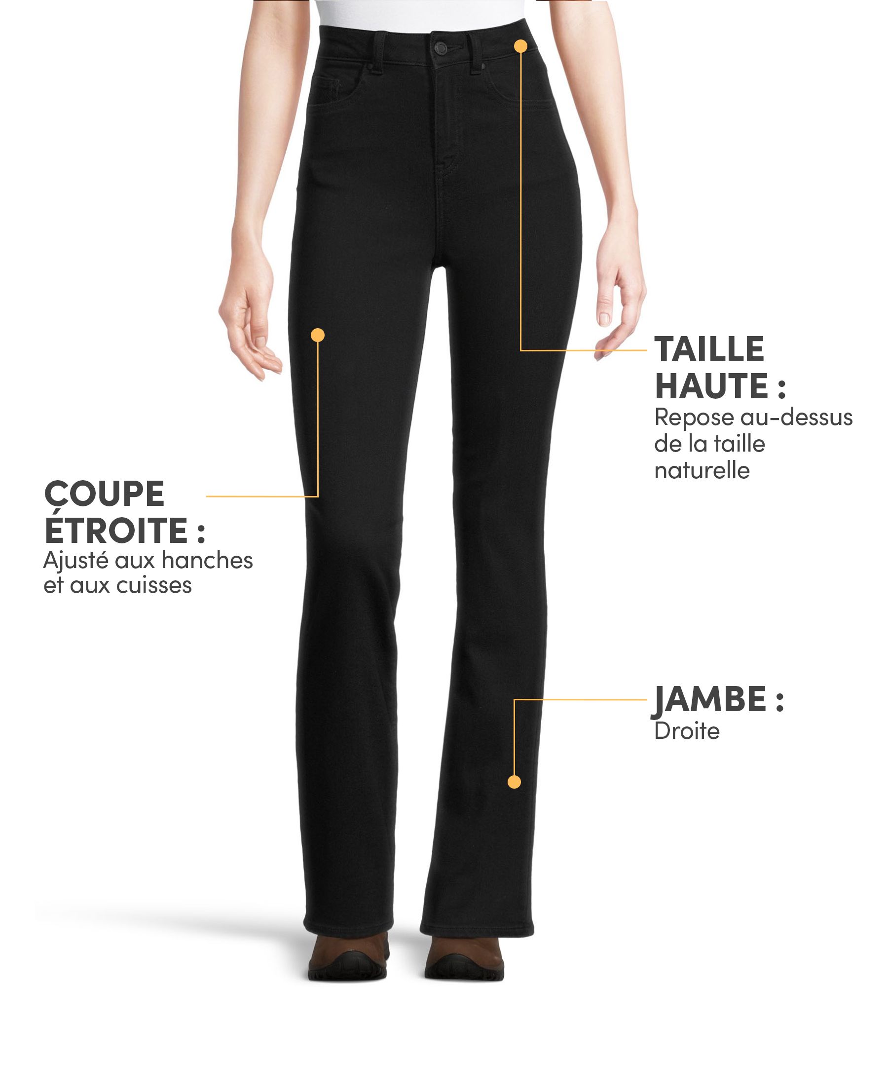 Jean à jambe droite et taille haute doublé avec T-MAX HEAT pour femmes, WindRiver