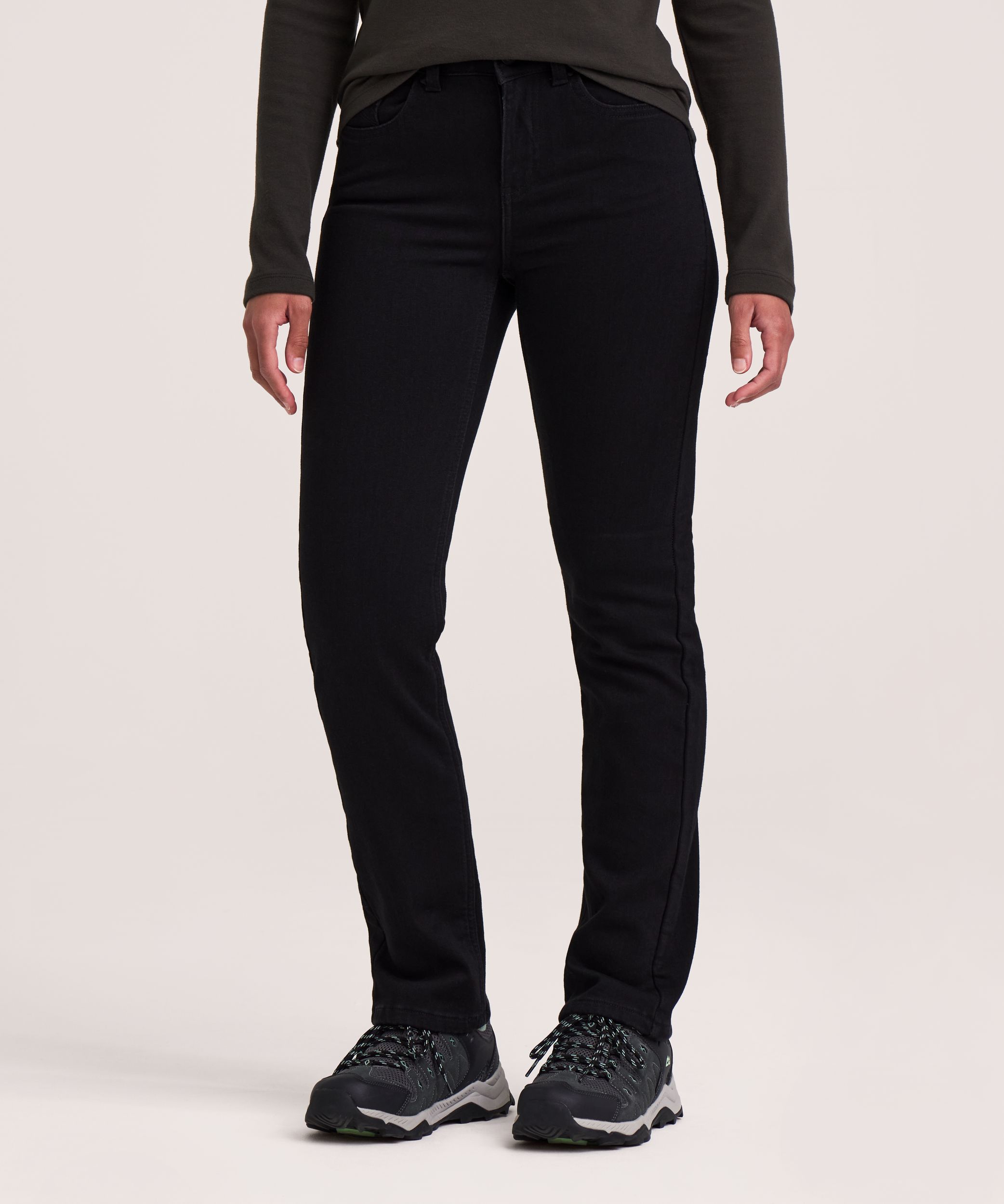 Jean à jambe droite et taille haute doublé avec T-MAX HEAT pour femmes, WindRiver