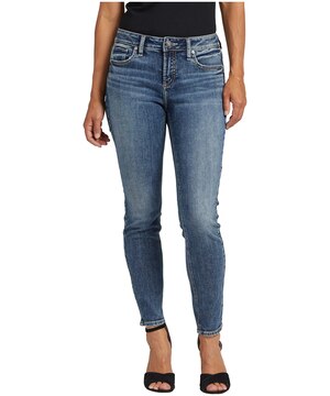 Silver Women's Elyse Curvy Fit Mid Rise Skinny Jeans