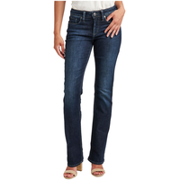 Jean coupe étroite semi-évasée à taille mi-basse épousant les courbes pour femmes, Silver, Suki Front_Flat