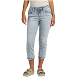 Silver Women's Elyse Curvy Fit Mid Rise Capri Jeans Front_Flat