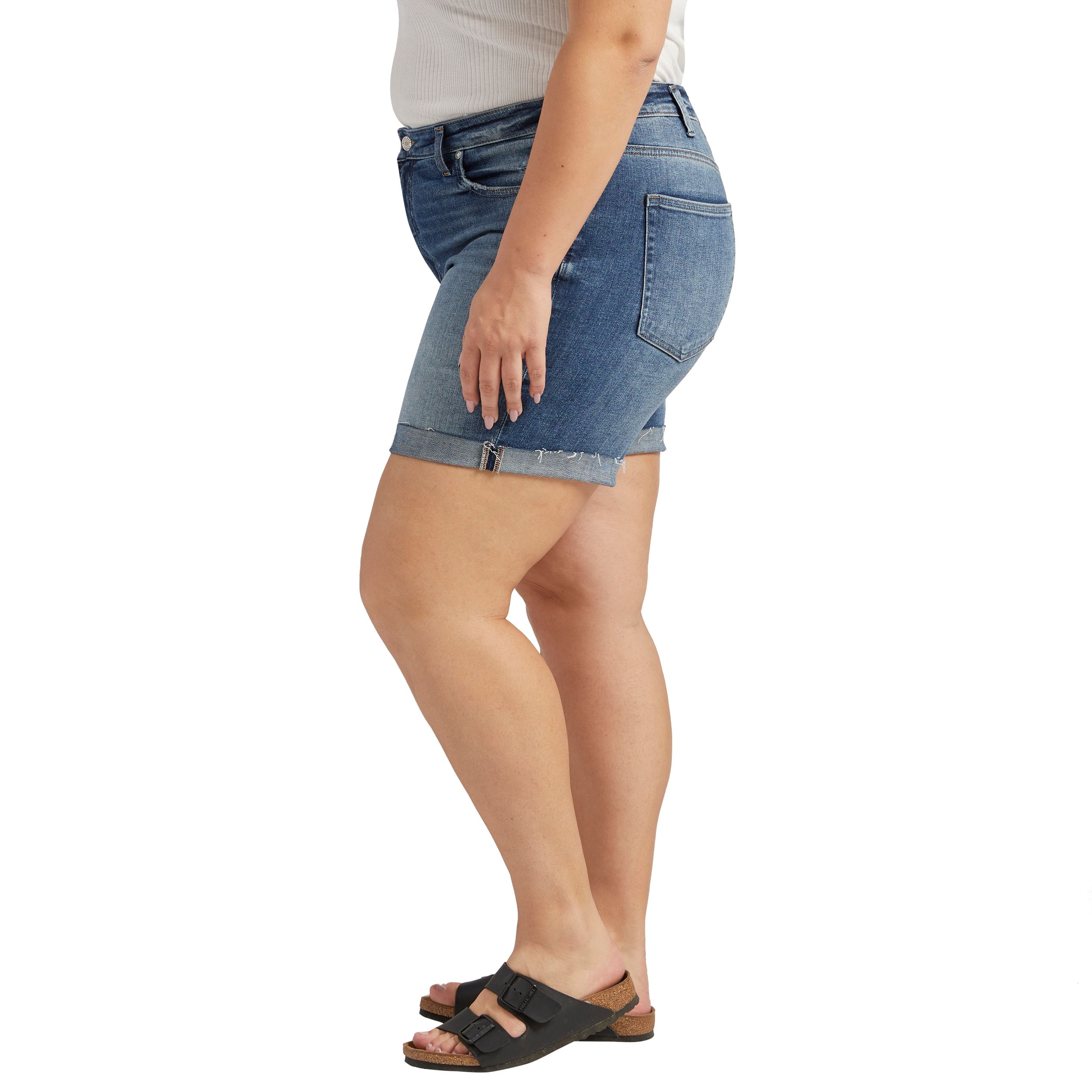 Silver Women's Sure Thing High Rise Long Shorts - Plus Size