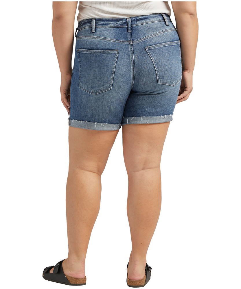 Silver Women's Sure Thing High Rise Long Shorts - Plus Size