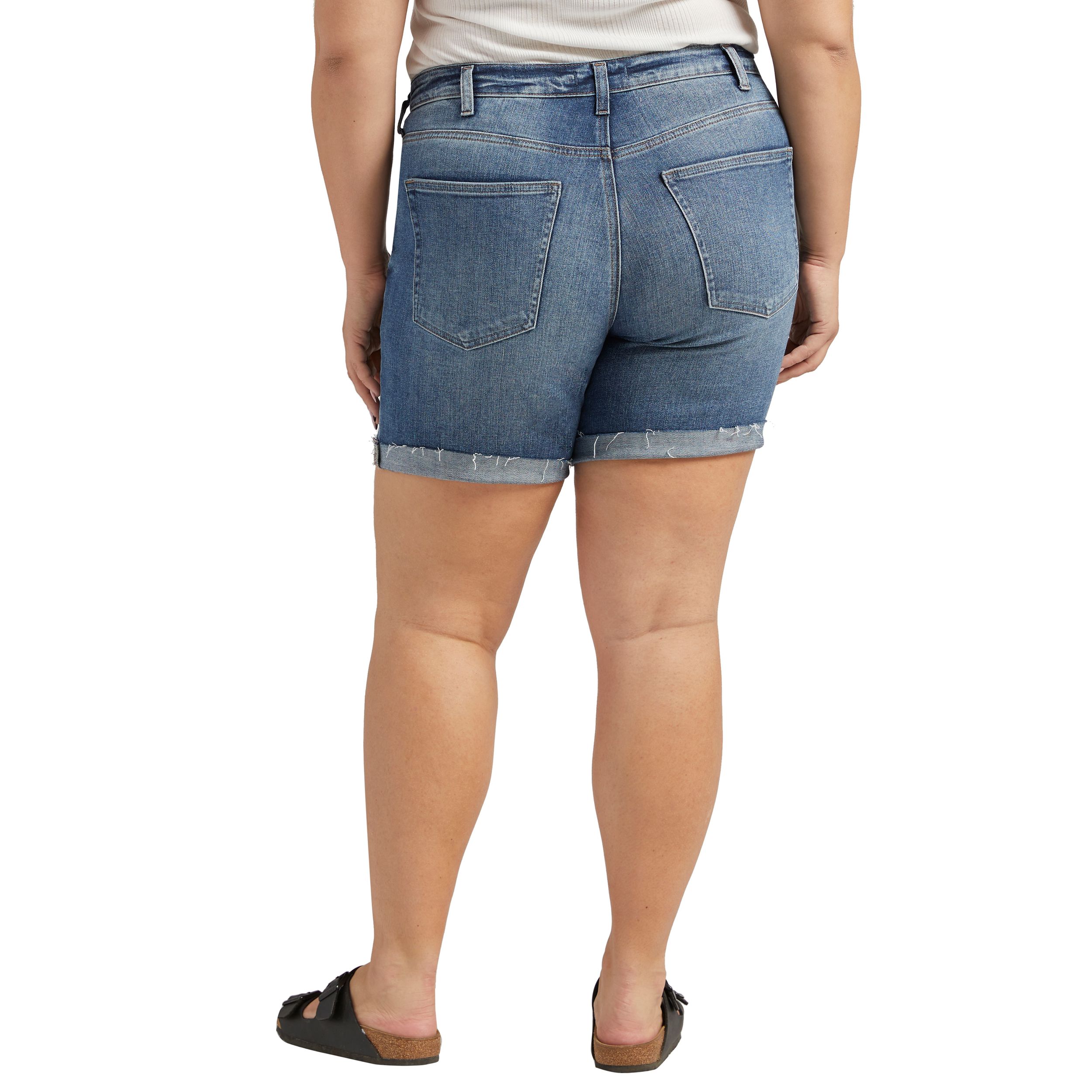 Silver Women's Sure Thing High Rise Long Shorts - Plus Size