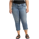 Jean capri à taille mi-basse épousant les courbes pour femmes, Silver, Suki Front_Flat