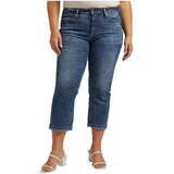 Silver Women's Suki Curvy Fit Mid Rise Capri Jeans - Plus Size Front_Flat