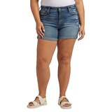 Silver Women's Suki Curvy Fit Mid Rise Jean Shorts Front_Flat