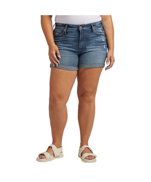 Silver Women's Suki Curvy Fit Mid Rise Jean Shorts