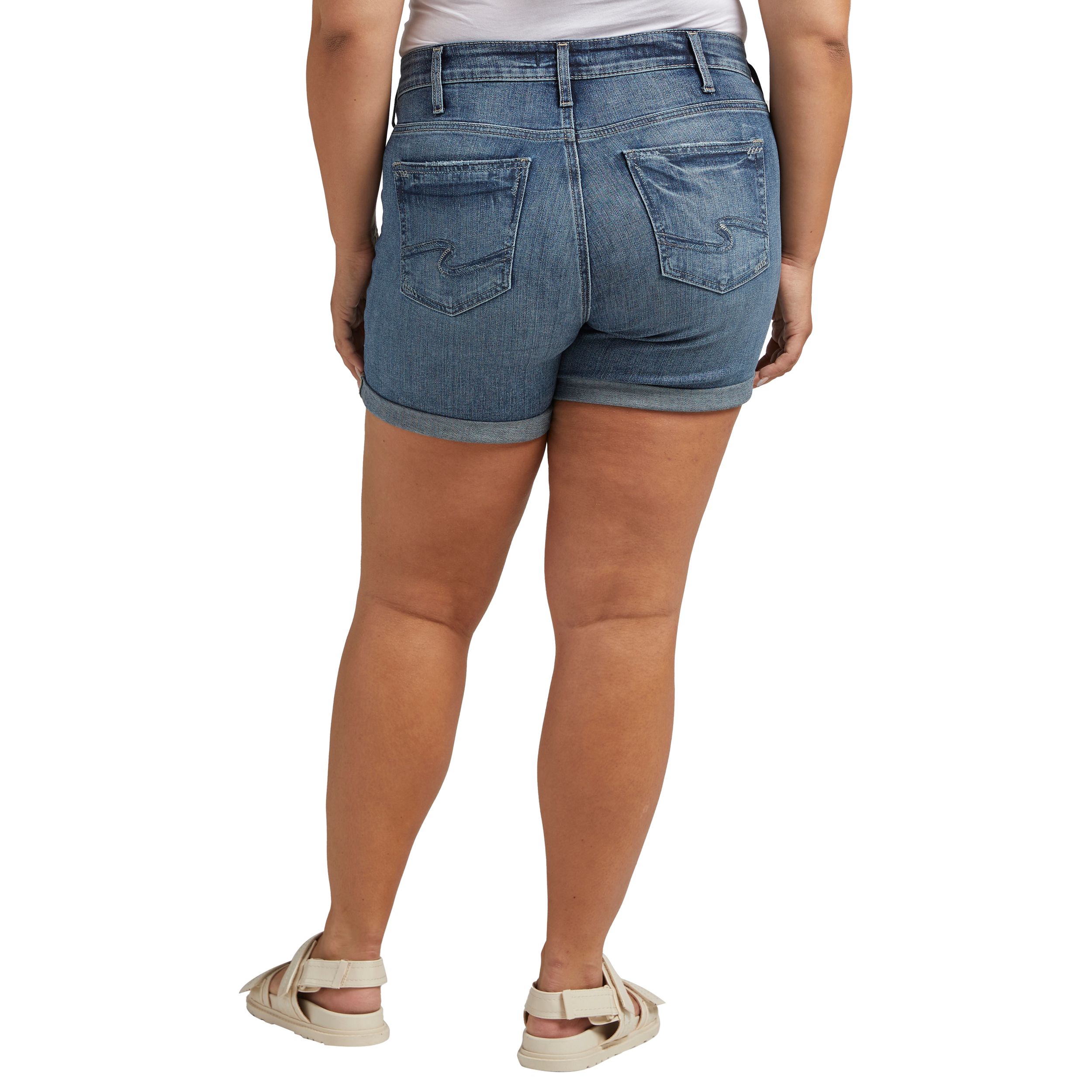 Silver Women's Suki Curvy Fit Mid Rise Jean Shorts